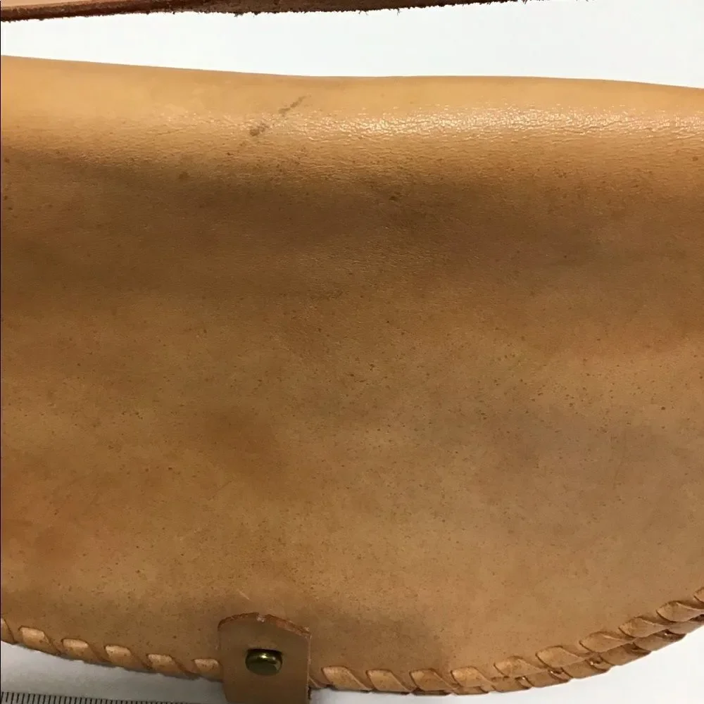 Madewell Leather Whip Stitch Natural Crossbody Bag